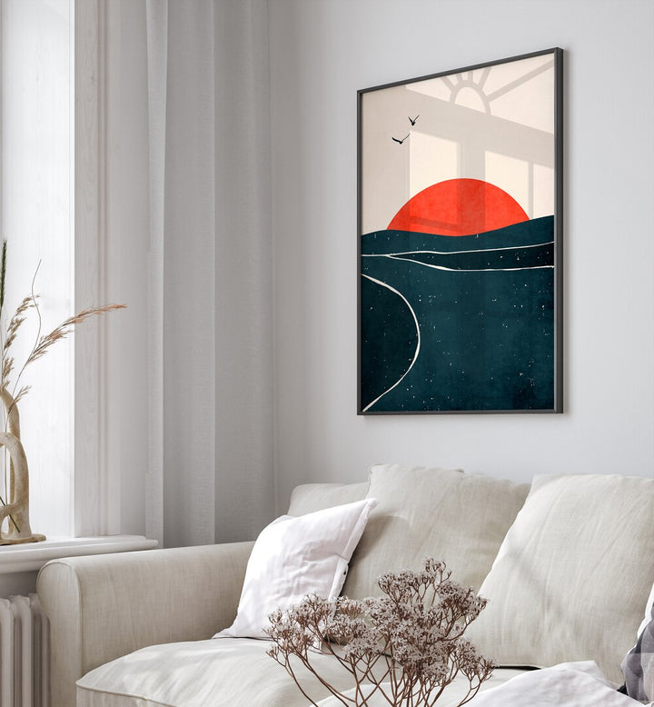 Dancing Seagulls, Landscape Paintings art print adds serene beauty to your living space, capturing nature's charm.