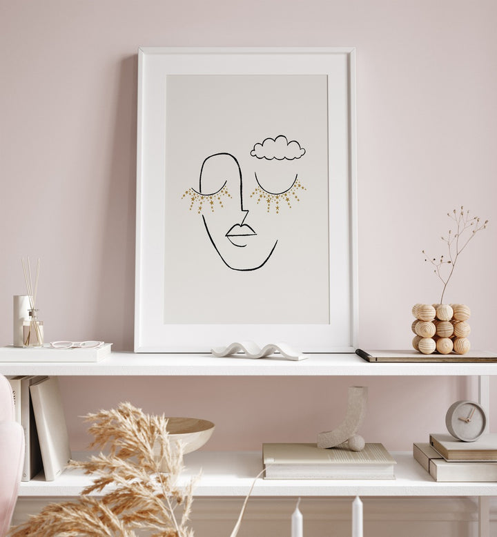 Elegant DAYDREAMER, LINE ART PAINTINGS enhance your home with modern aesthetics and serene charm.