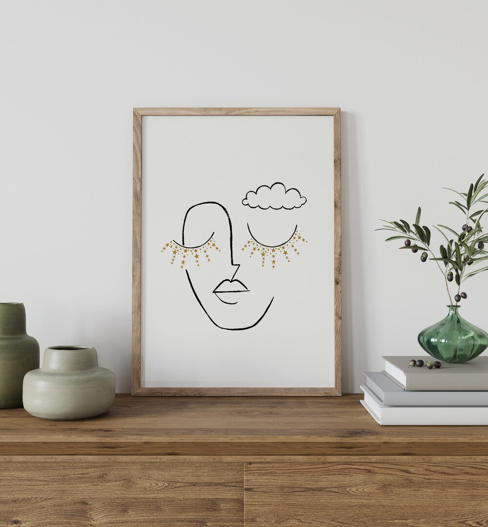Serene DAYDREAMER, LINE ART PAINTINGS enhance your space with modern charm and artistic elegance. Perfect for home decor.