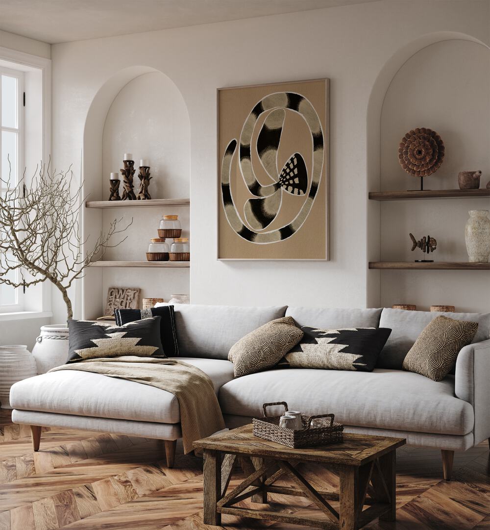 Stylish living room featuring DELICATE BLOOM XI, FLORAL FLOWER PAINTINGS for an elegant touch to your decor.