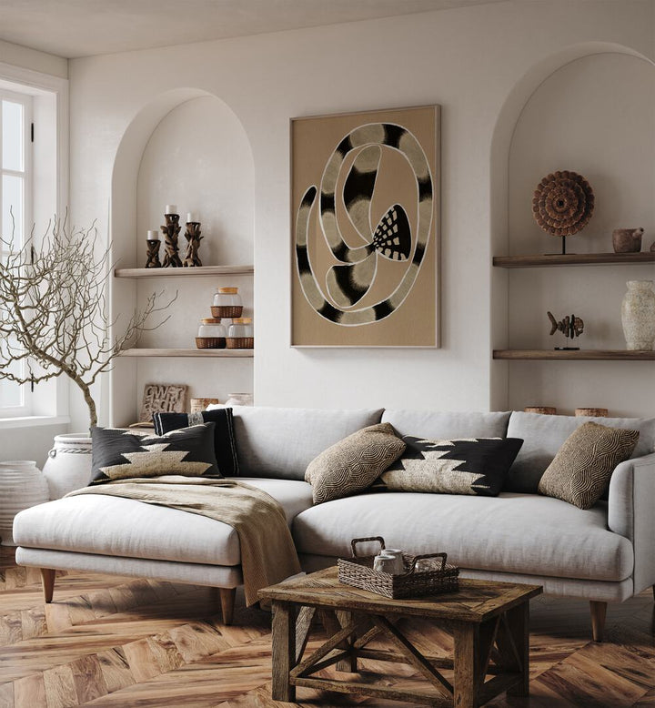 Stylish living room featuring DELICATE BLOOM XI, FLORAL FLOWER PAINTINGS for an elegant touch to your decor.