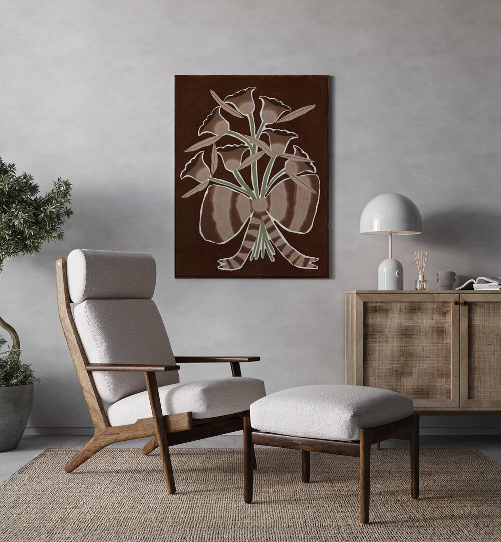 Elegant DELICATE BLOOM II, FLORAL FLOWER PAINTINGS on display, enhancing modern home decor with sophistication.