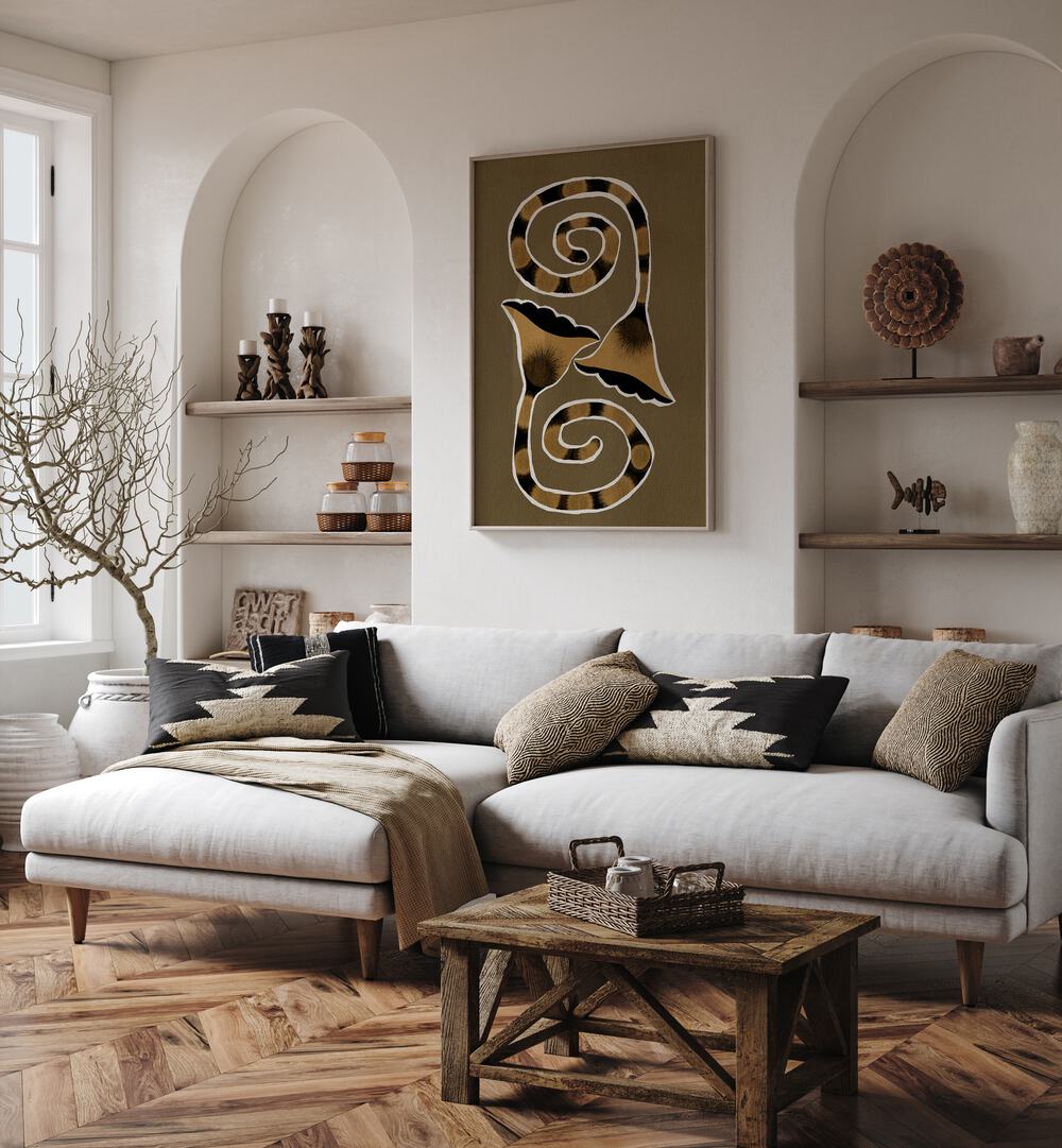 Elegant interior featuring DELICATE BLOOM VI, FLORAL FLOWER PAINTINGS, enhancing modern home decor.