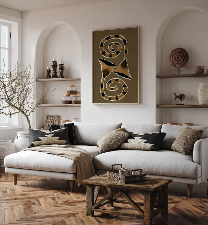Elegant interior featuring DELICATE BLOOM VI, FLORAL FLOWER PAINTINGS, enhancing modern home decor.