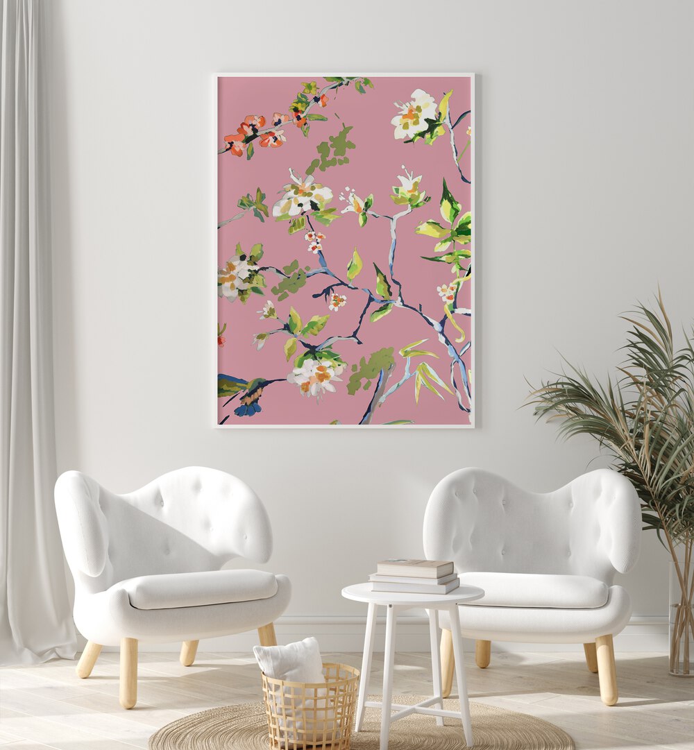 Brighten your space with DINING ROOM WALLS PINK I, FLORAL FLOWER PAINTINGS showcasing vibrant abstract floral art.
