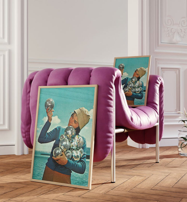 Transform your space with DISCO DORA, SURREAL ART PRINTS featuring vibrant colors and whimsical design by Vertigo Artography.