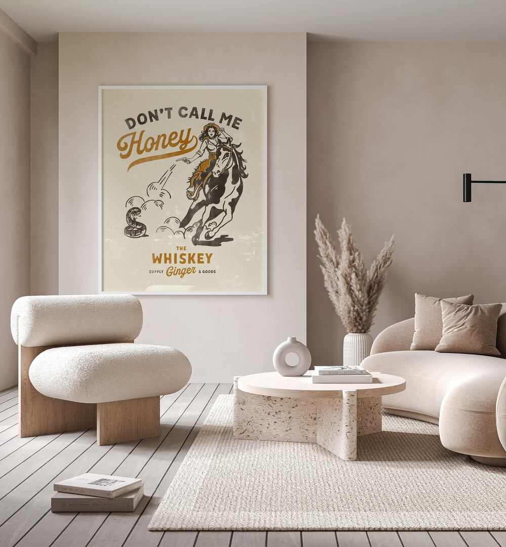 Bold Western art featuring "HONEY II, COWBOY," perfect for expressing inner strength and fierce spirit.