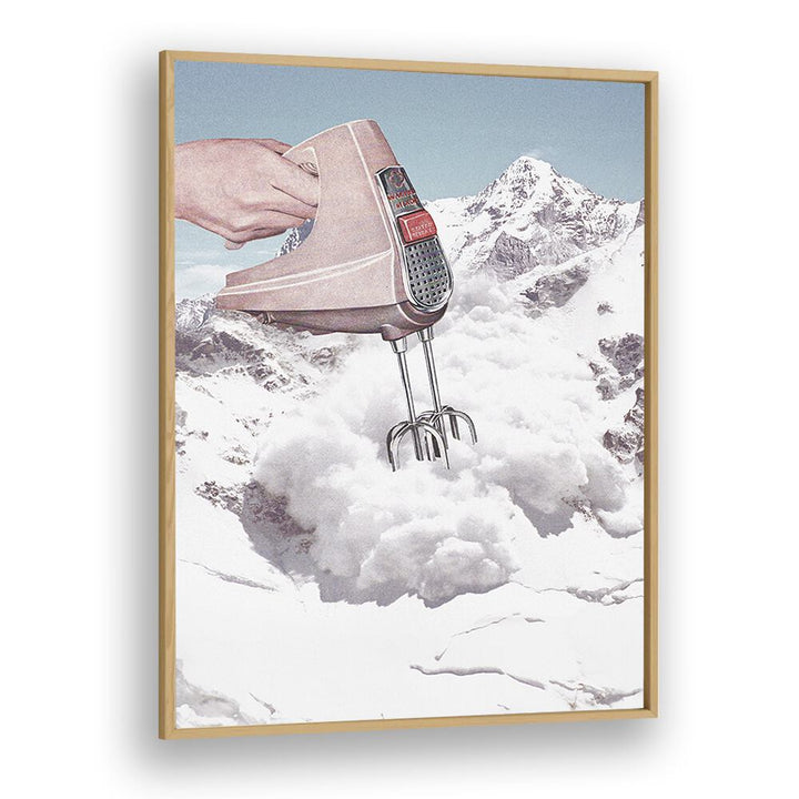 Doris Whisker, Surreal Art Prints, features a whimsical mixer in a dreamy mountain landscape by Vertigo Artography.
