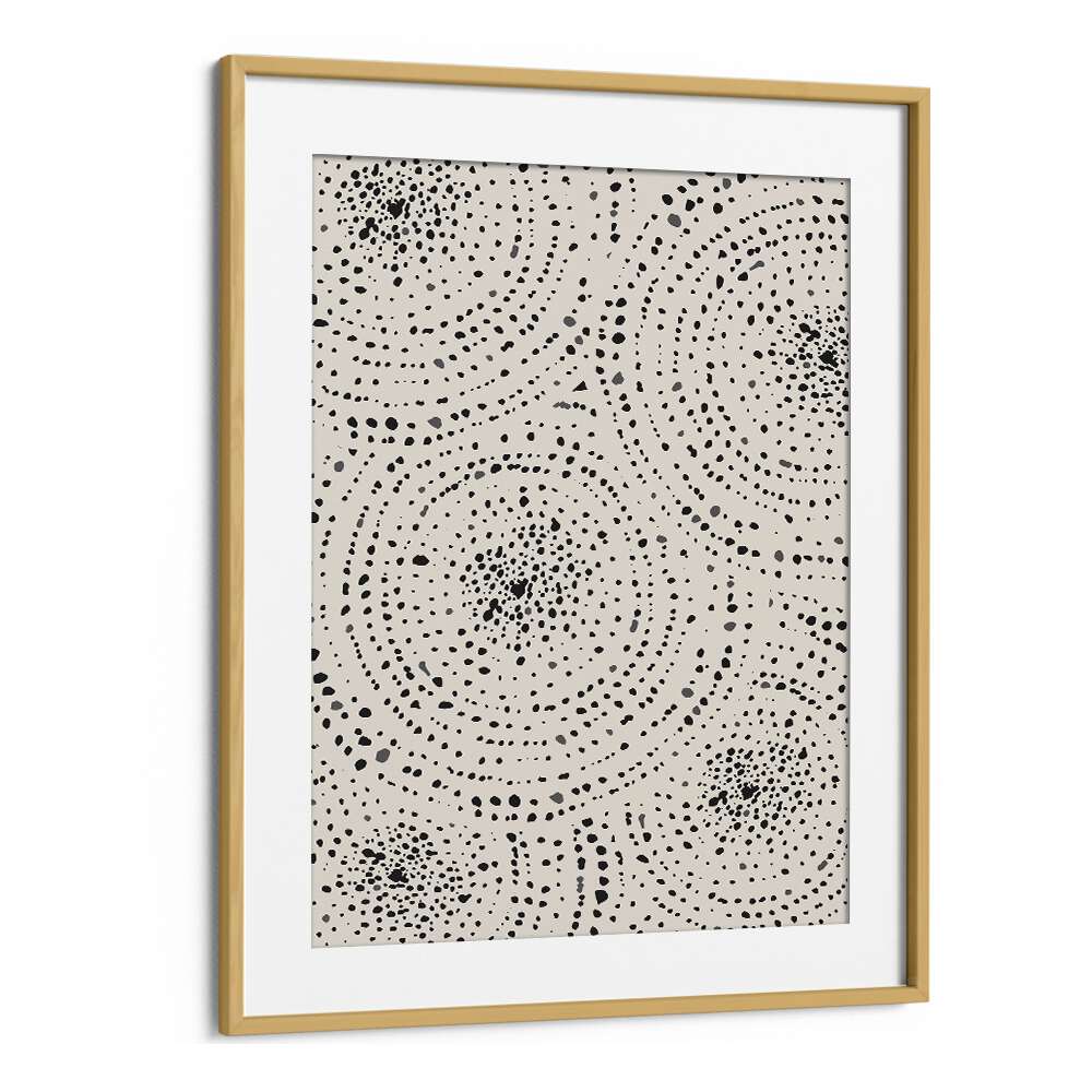 Dotted Dreams boho wall art painting in Oak Wood Frame With Mount