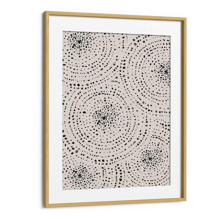 Dotted Dreams boho wall art painting in Oak Wood Frame With Mount
