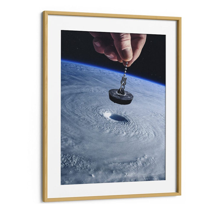 Surreal art print "Down The Drain" by Vertigo Artography captivates with unique imagery, enhancing any space.