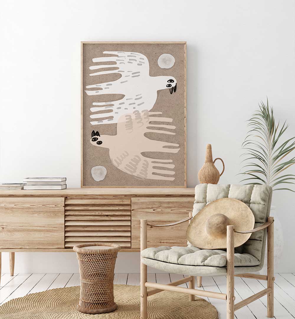 DUAL FLIGHT HARMONY , BOHO ART PAINTINGS