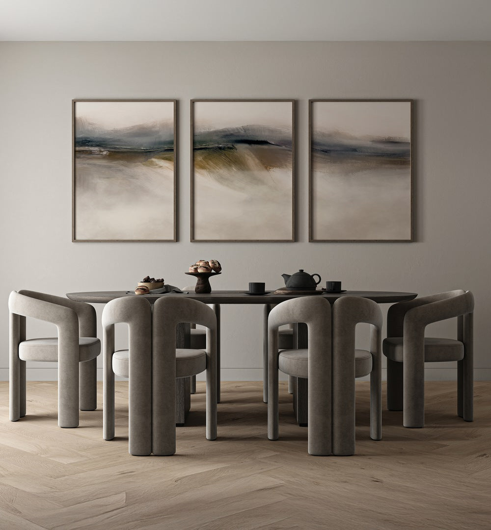 Transform your space with the DUNE ABSTRACT SET, SET OF 3 PAINTINGS, featuring serene dune-inspired designs.