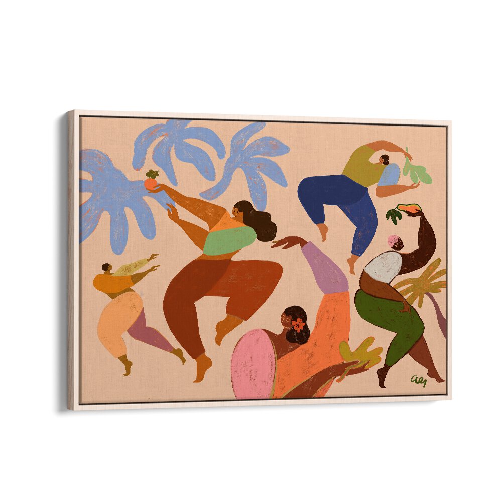 Dance Dance By Arty Guava Wall Art Prints in Oak Wood Floater Frame
