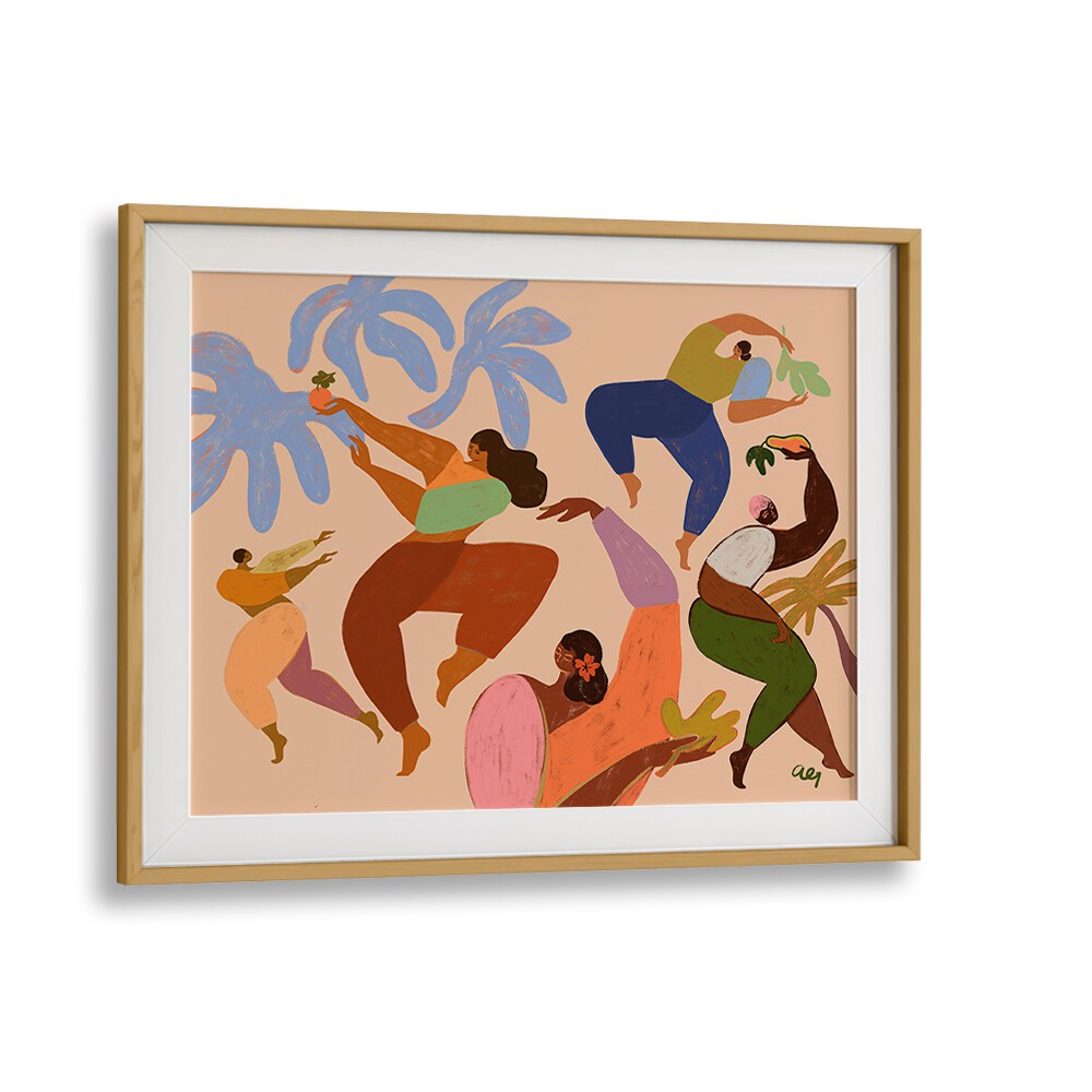 Dance Dance By Arty Guava Wall Art Prints in Oak Wood Frame With Mount