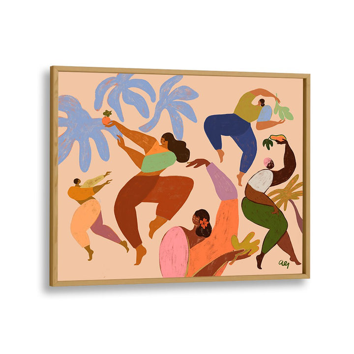 Dance Dance By Arty Guava Wall Art Prints in Oak Wood Plain Frame