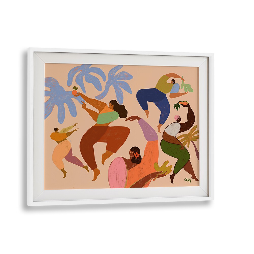 Dance Dance By Arty Guava Wall Art Prints in White Frame With Mount
