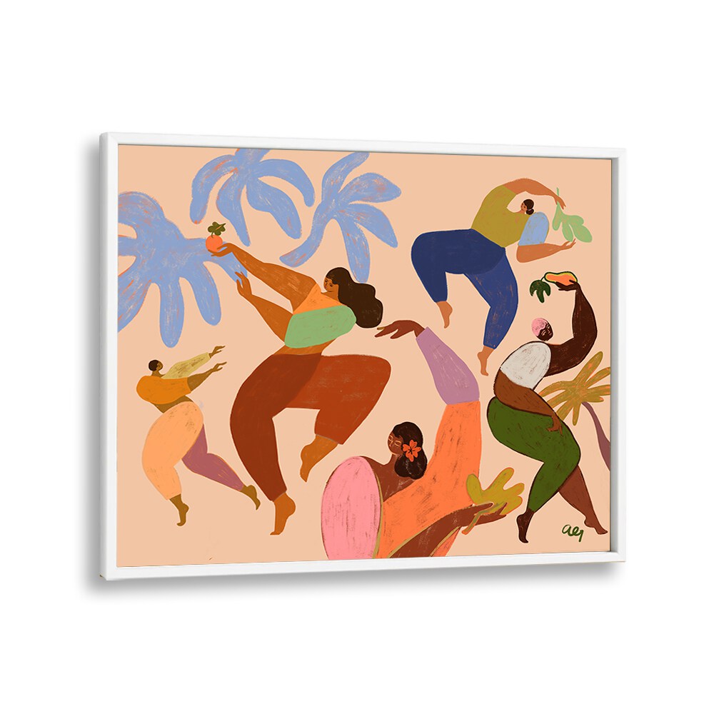 Dance Dance By Arty Guava Wall Art Prints in White Plain Frame