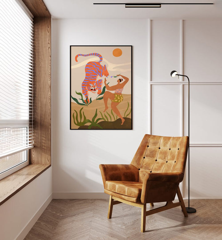 Bright and playful “Dance With Me” animal painting by Arty Guava, perfect for transforming your living space.