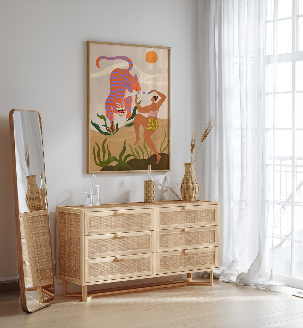 "DANCE WITH ME, ANIMAL PAINTINGS" by Arty Guava adds vibrant charm to your space with its stunning wall art.