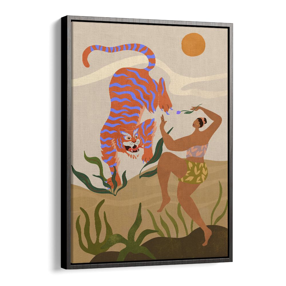 Vibrant "Dance With Me, Animal Paintings" by Arty Guava brings lively art to your space with a striking tiger design.