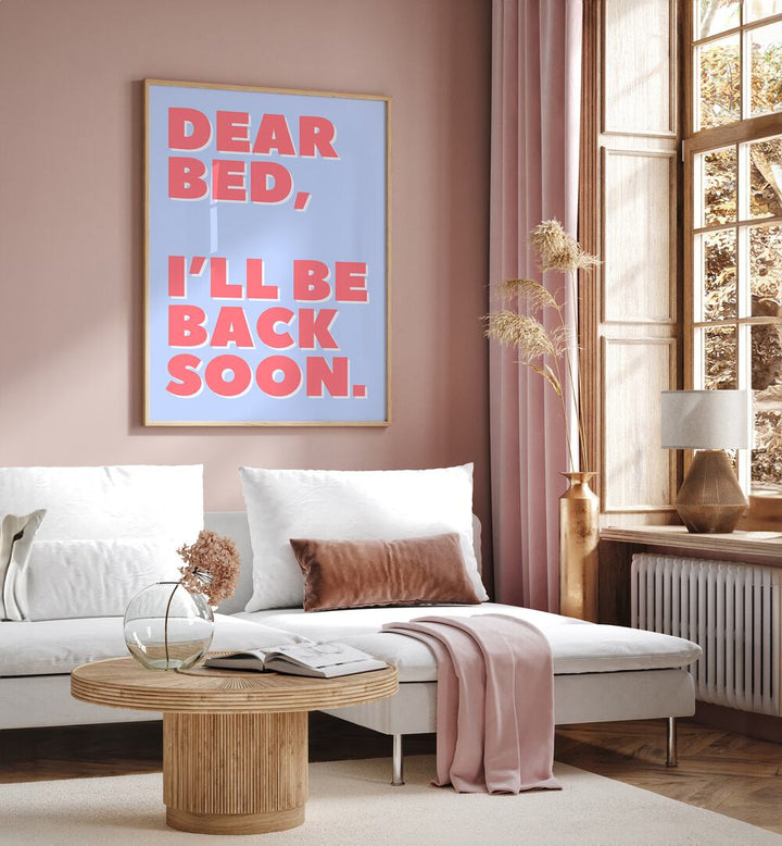 Stylish living room featuring DEAR BED, QUOTES poster by Athene Fritsch, perfect for elevating home decor.