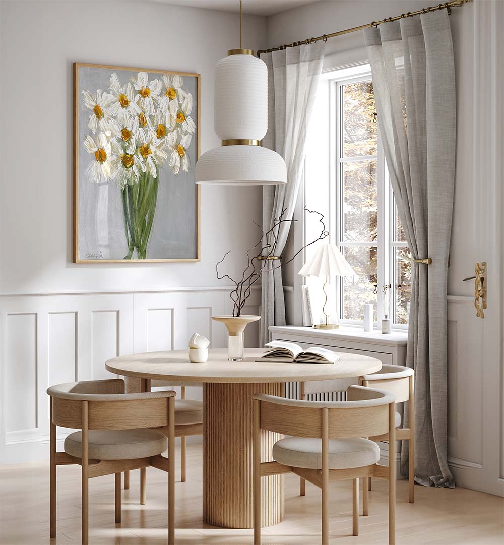 Brighten your home with the DELICATE BOUQUET OF DAISIES, FLORAL FLOWER PAINTINGS, showcasing stunning floral art.