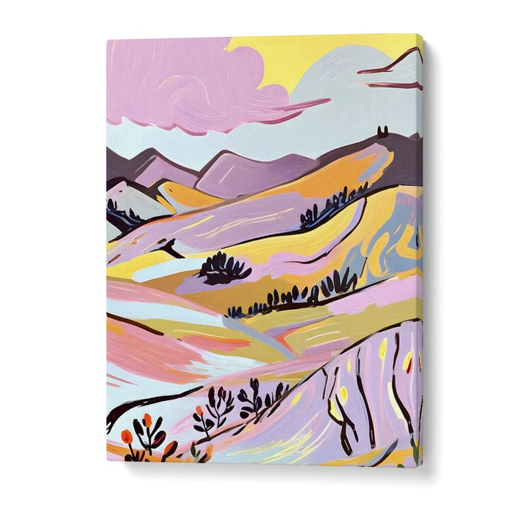 Vibrant DELICIOUS, LANDSCAPE PAINTINGS by Uma Gokhale bring nature's beauty to your space with stunning colors.