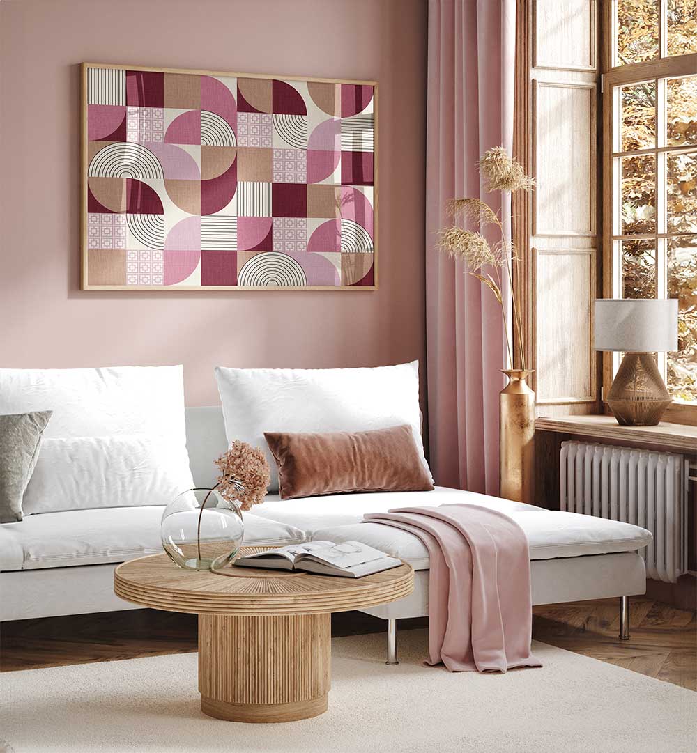 DESERT SHAPES MAUVE , GEOMETRIC ART PRINTS