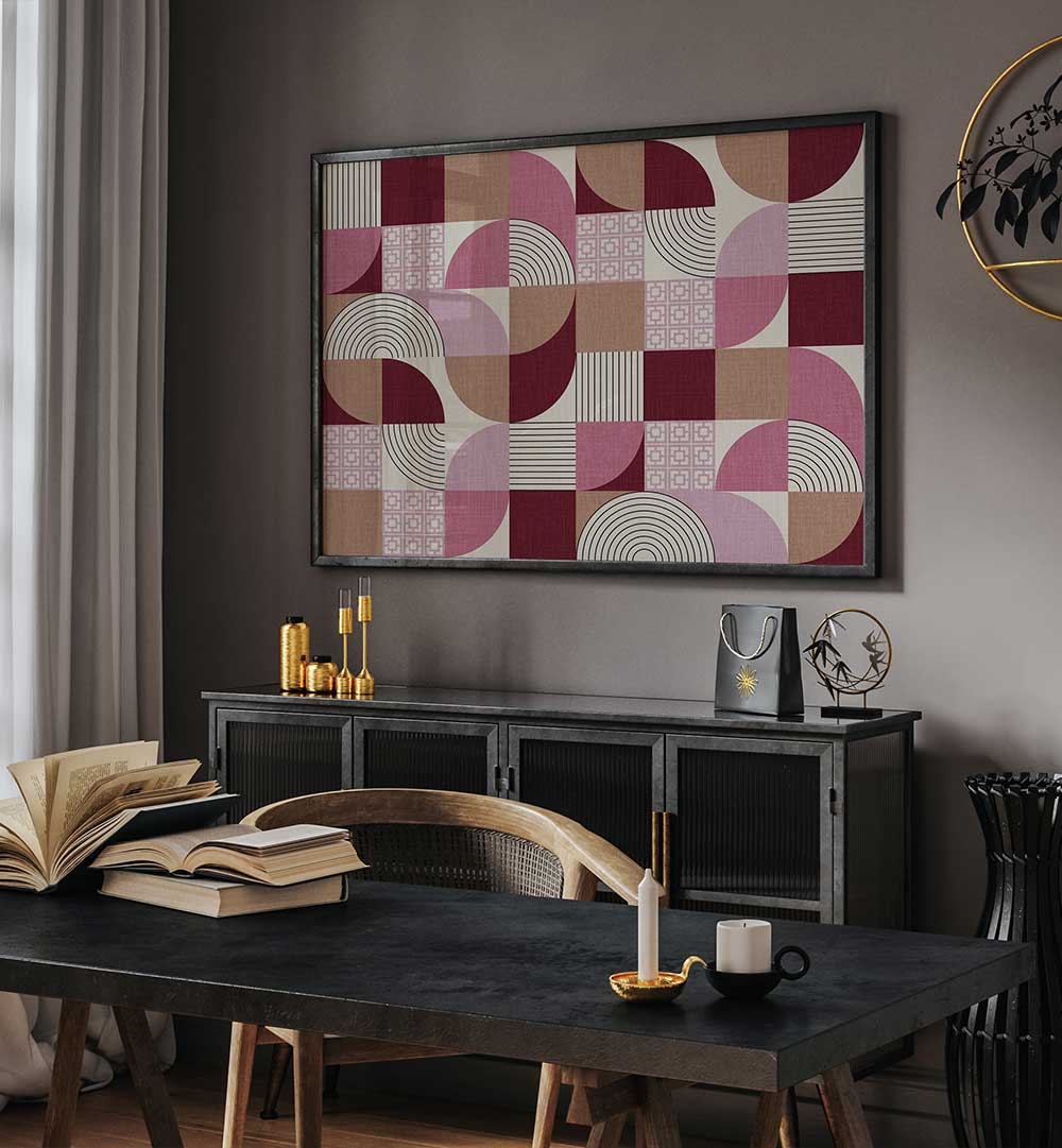 DESERT SHAPES MAUVE , GEOMETRIC ART PRINTS