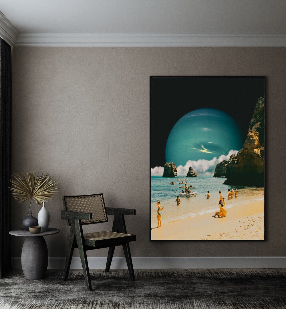 Elevate your decor with DETERMINATION, SURREAL ART PRINTS by Taudalpoi, showcasing captivating beach scenes and surreal elements.