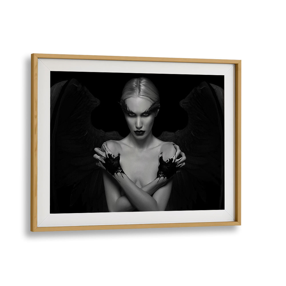 Captivating "DEVIL INSIDE HER, PHOTOGRAPHY PRINTS" by David Drake, showcasing fine art fashion in a framed masterpiece.