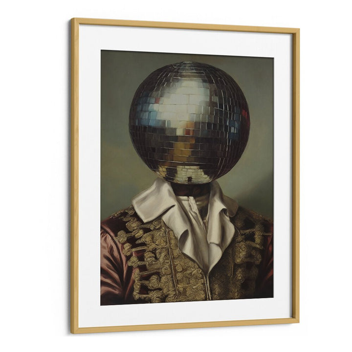 Vibrant DISCO HEAD KING, ALTERED ART PRINTS by The Art Concept in an elegant oak wood frame. Perfect for unique decor!