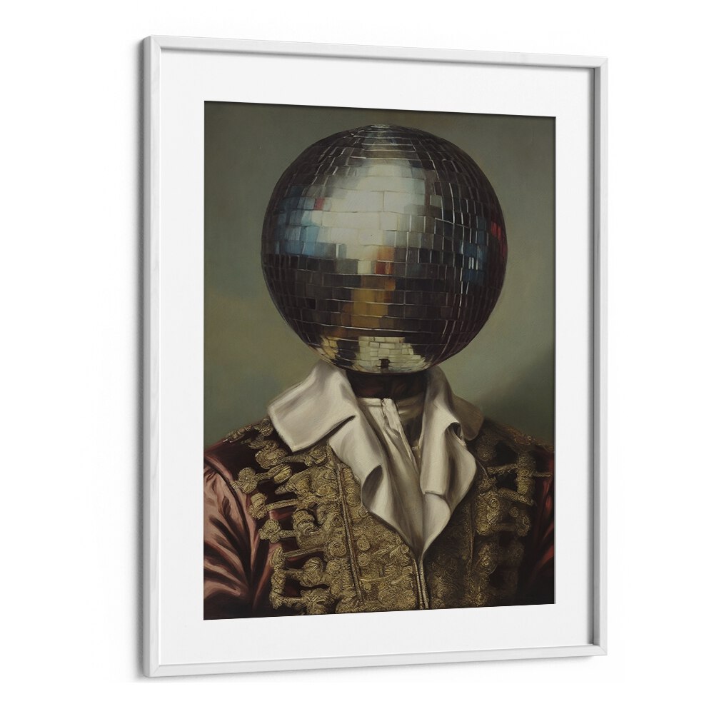 Framed DISCO HEAD KING, ALTERED ART PRINTS by The Art Concept, blending nostalgia and vibrant creativity for unique decor.