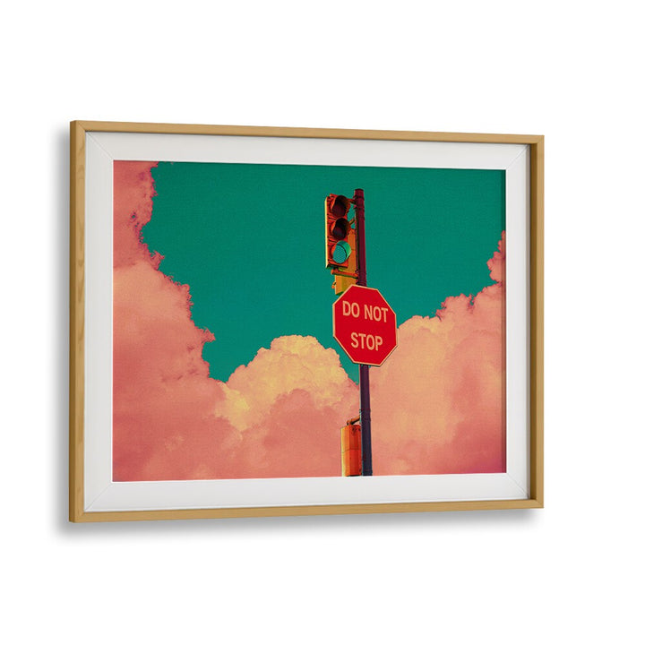 Vibrant "DO NOT STOP , SURREAL ART PRINTS" by Cosmo Zach, framed artwork blending modern elegance with surrealism.