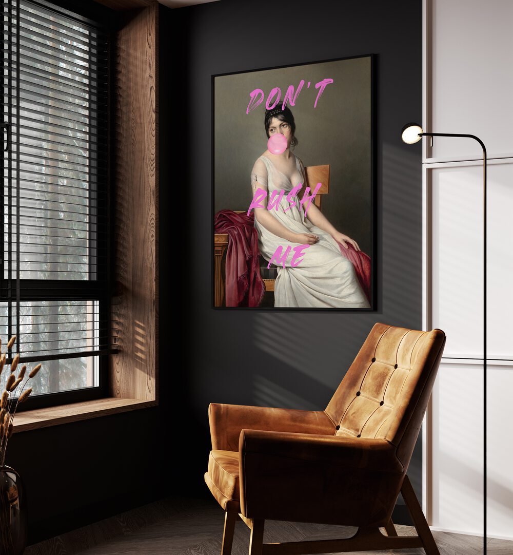 DONT RUSH ME VIII, ALTERED ART PRINTS features a striking visual blend of classic and contemporary styles.