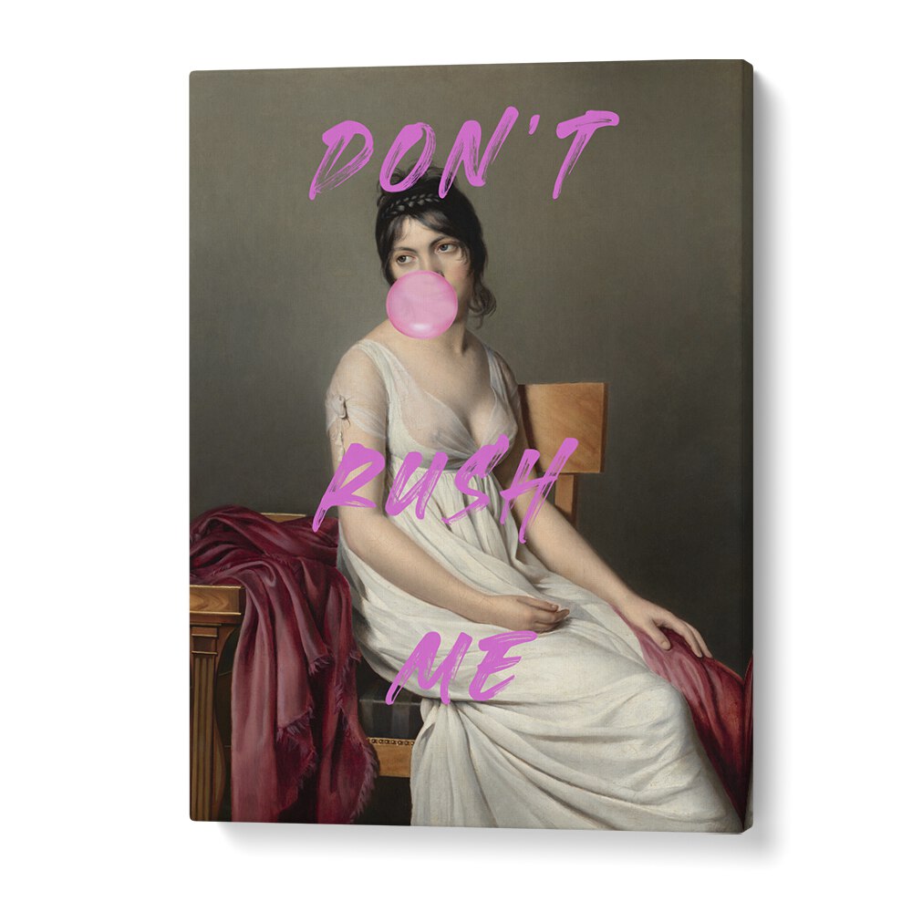 DONT RUSH ME VIII, ALTERED ART PRINTS showcases a vintage portrait with modern flair, perfect for any art lover.