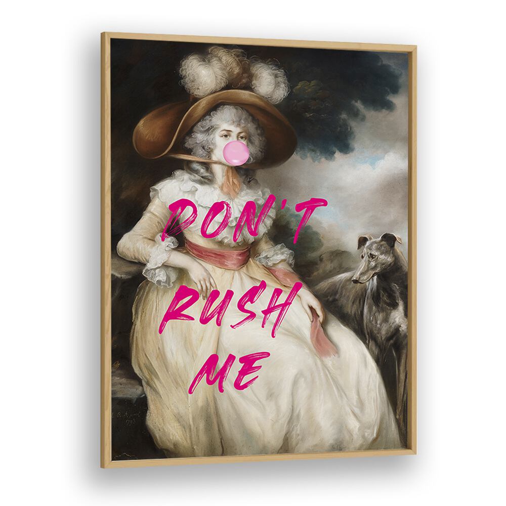 "DONT RUSH ME VI, ALTERED ART PRINTS" showcases a whimsical portrait with contemporary flair by The Art Concept.