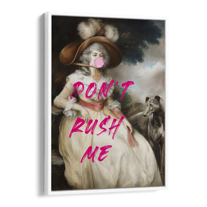 "DONT RUSH ME VI, ALTERED ART PRINTS" features a whimsical portrait, perfect for any art collection by The Art Concept.