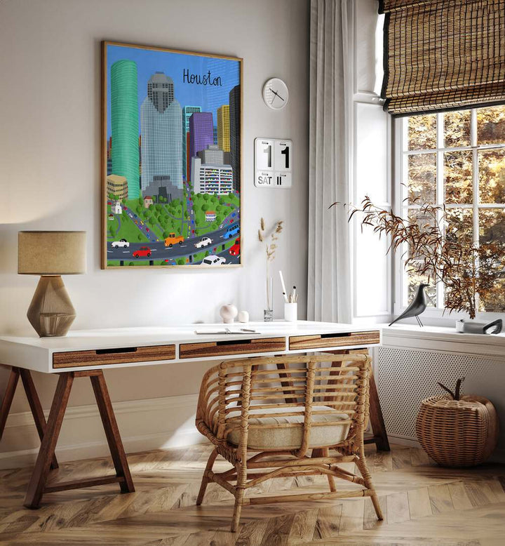 Colorful DOWNTOWN, TRAVEL POSTERS by Carla Daly enhance urban-themed decor, inviting adventure and style into your space.