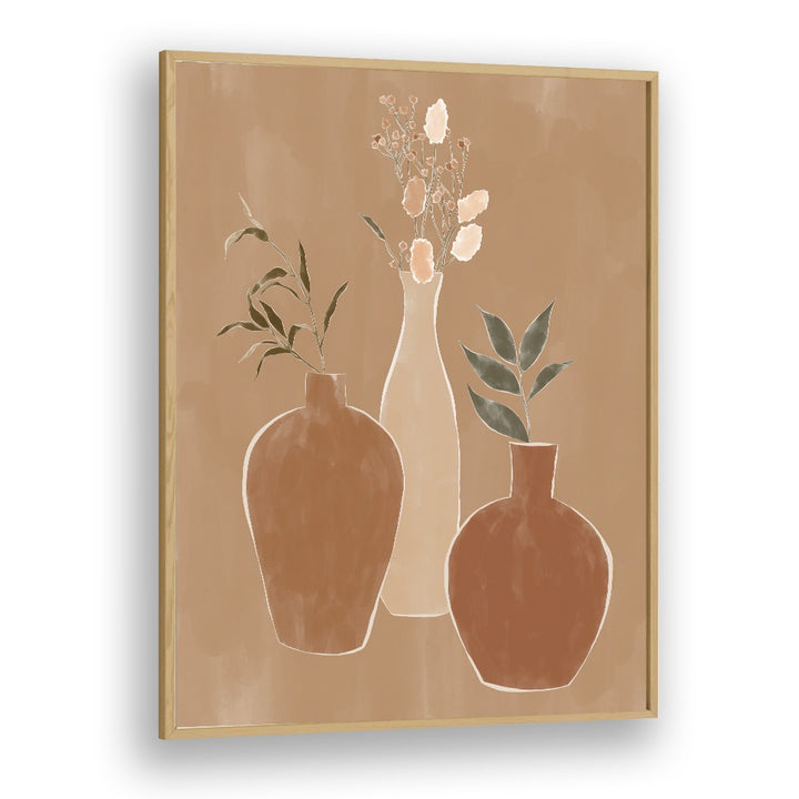 Dried Flower Banquet, Boho Art Prints by Ivy Green featuring elegant vases and dried blooms on premium canvas.