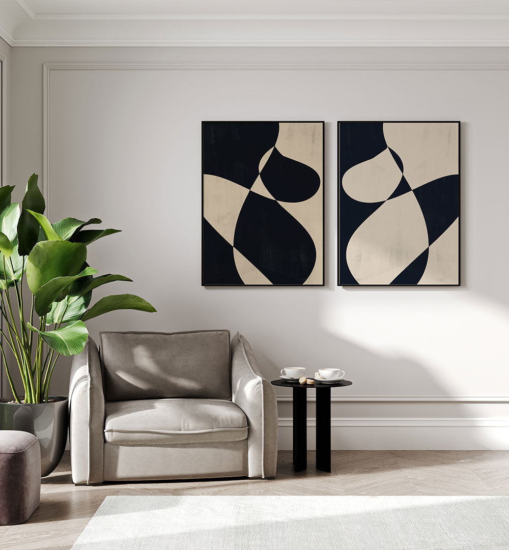 DUAL DRIFT SET , SET OF 2 PAINTINGS