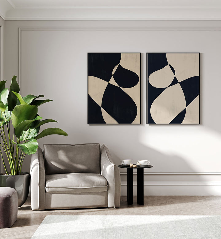 DUAL DRIFT SET , SET OF 2 PAINTINGS