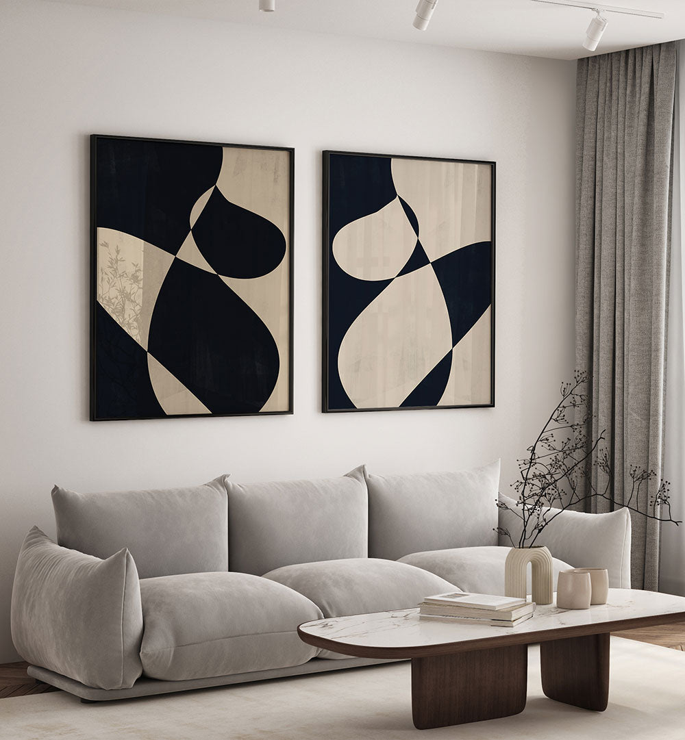 DUAL DRIFT SET , SET OF 2 PAINTINGS