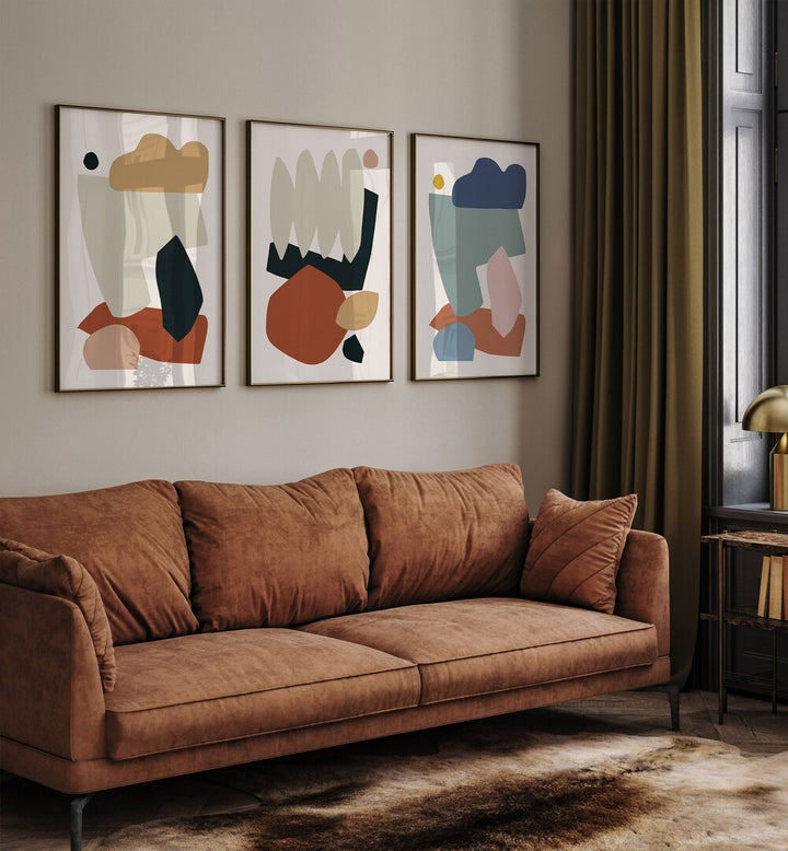 Transform your space with the EARTH COLLAGE SET, SET OF 3 PAINTINGS, showcasing natural beauty and modern design.