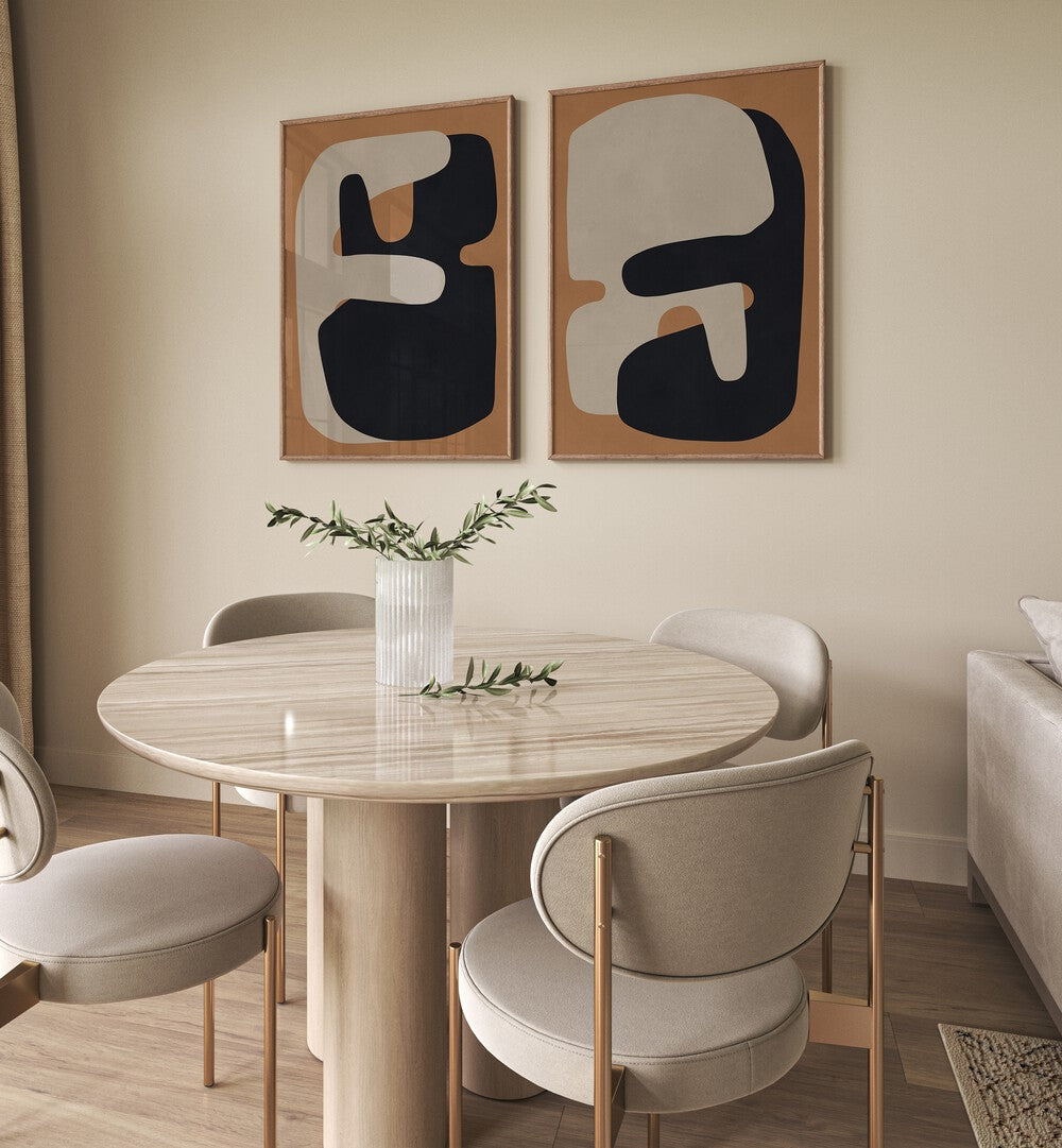 Enhance your decor with the EARTH & SHADOW SET, a stunning duo of paintings that reflect nature's beauty.