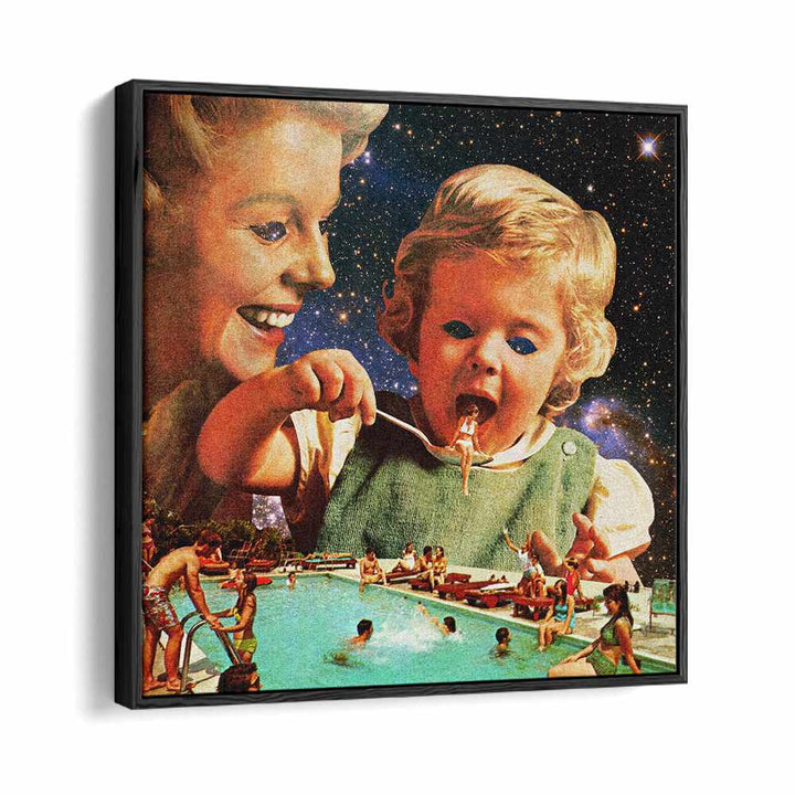 EAT UP, SURREAL ART PRINTS by Vertigo Artography captures whimsical surrealism in a vibrant, framed piece.