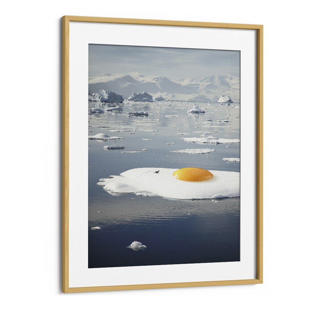 EGG-BERG, SURREAL ART PRINTS feature the Arctic Egg Sunny Side Up, blending surrealism with nature's beauty.