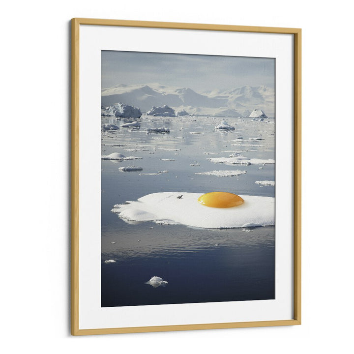 EGG-BERG, SURREAL ART PRINTS feature the Arctic Egg Sunny Side Up, blending surrealism with nature's beauty.