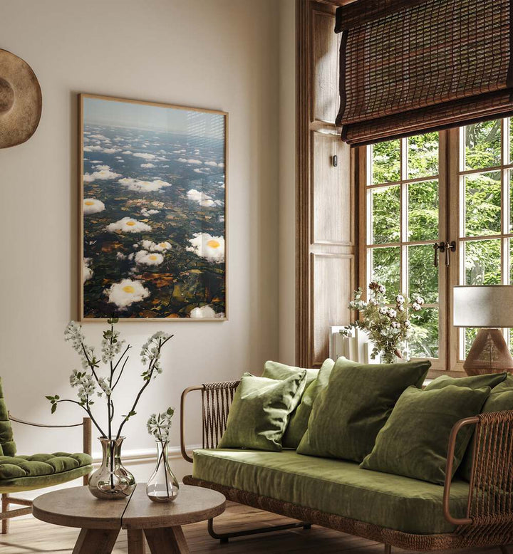 Decorate your space with EGGY CLOUDS, SURREAL ART PRINTS by Vertigo Artography, perfect for a whimsical touch.